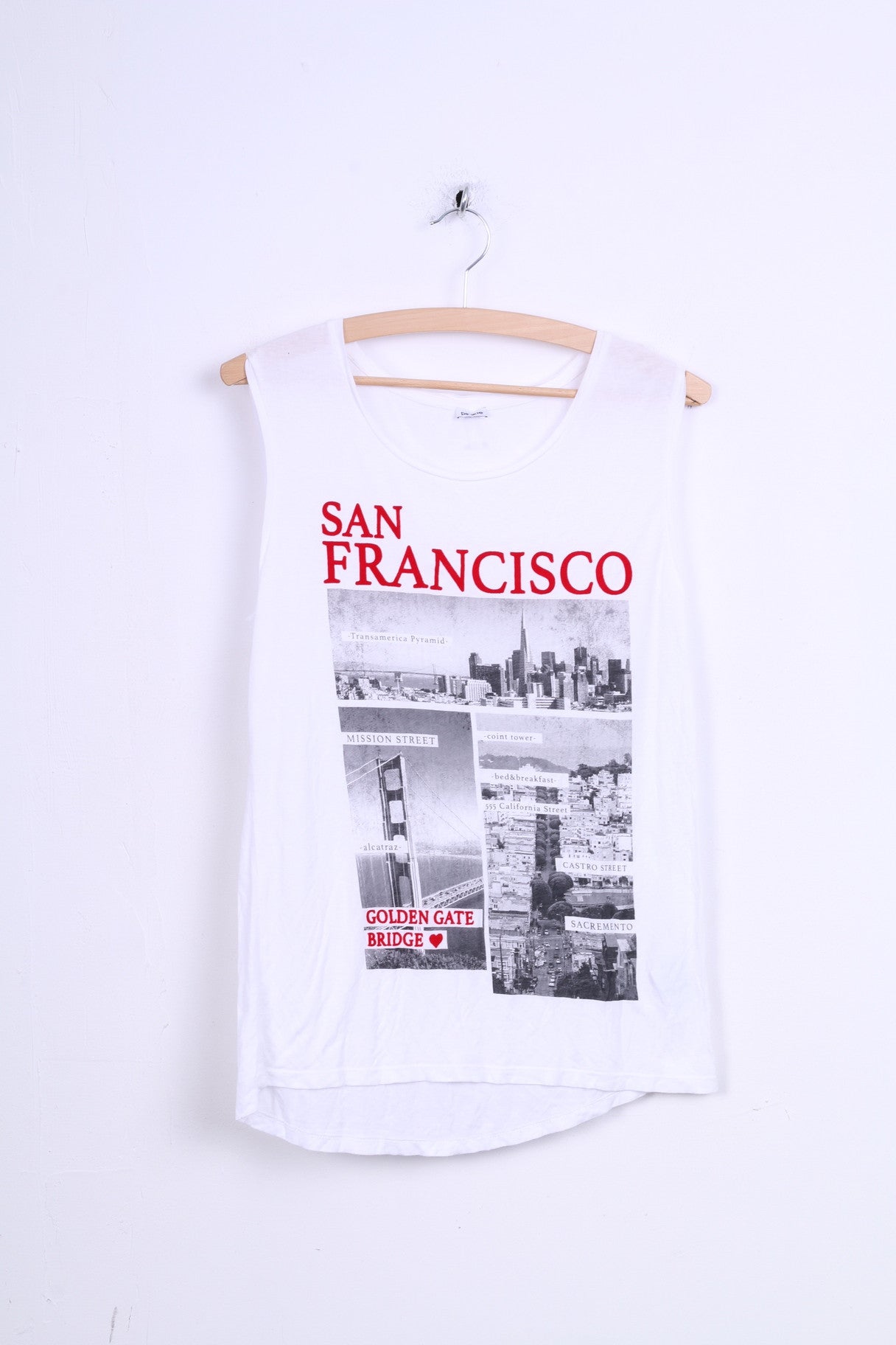 PIMKIE Femme Top Sans Manches Blanc San Francisco Graphic