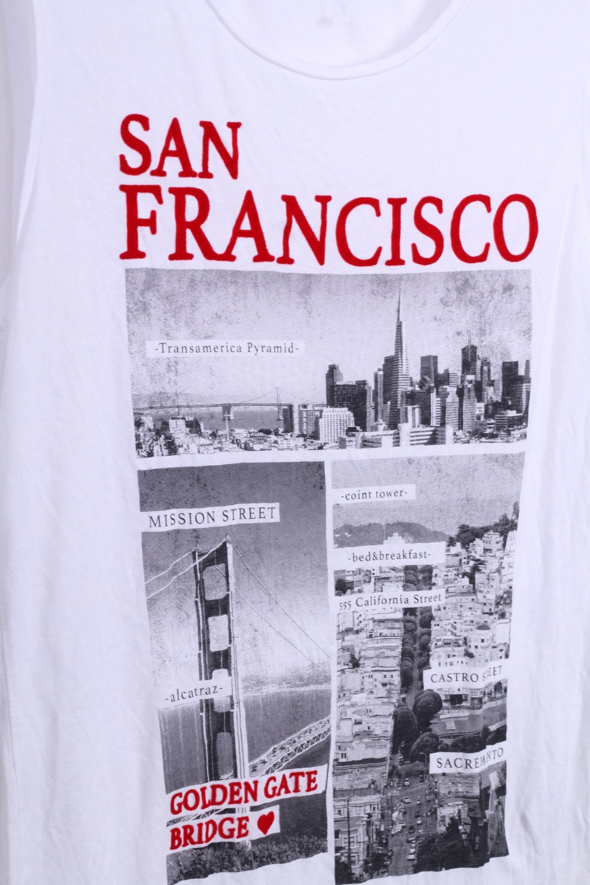 PIMKIE Femme Top Sans Manches Blanc San Francisco Graphic