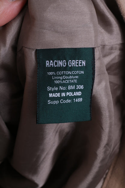 Racing Green Womens 16 XL Jacket Beige Cotton Top - RetrospectClothes