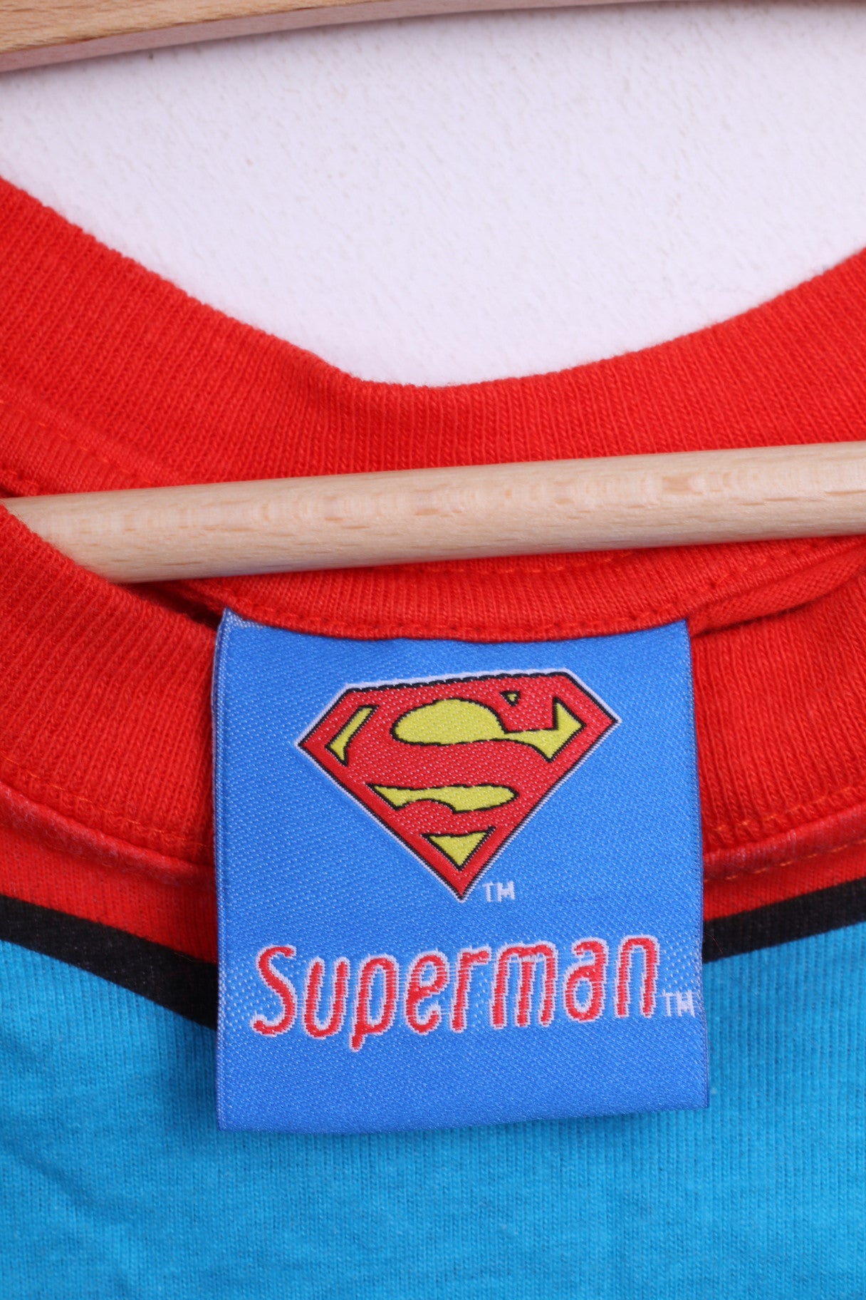 Superman Mens L T-Shirt Comic Superman Blue Top Crew Neck - RetrospectClothes