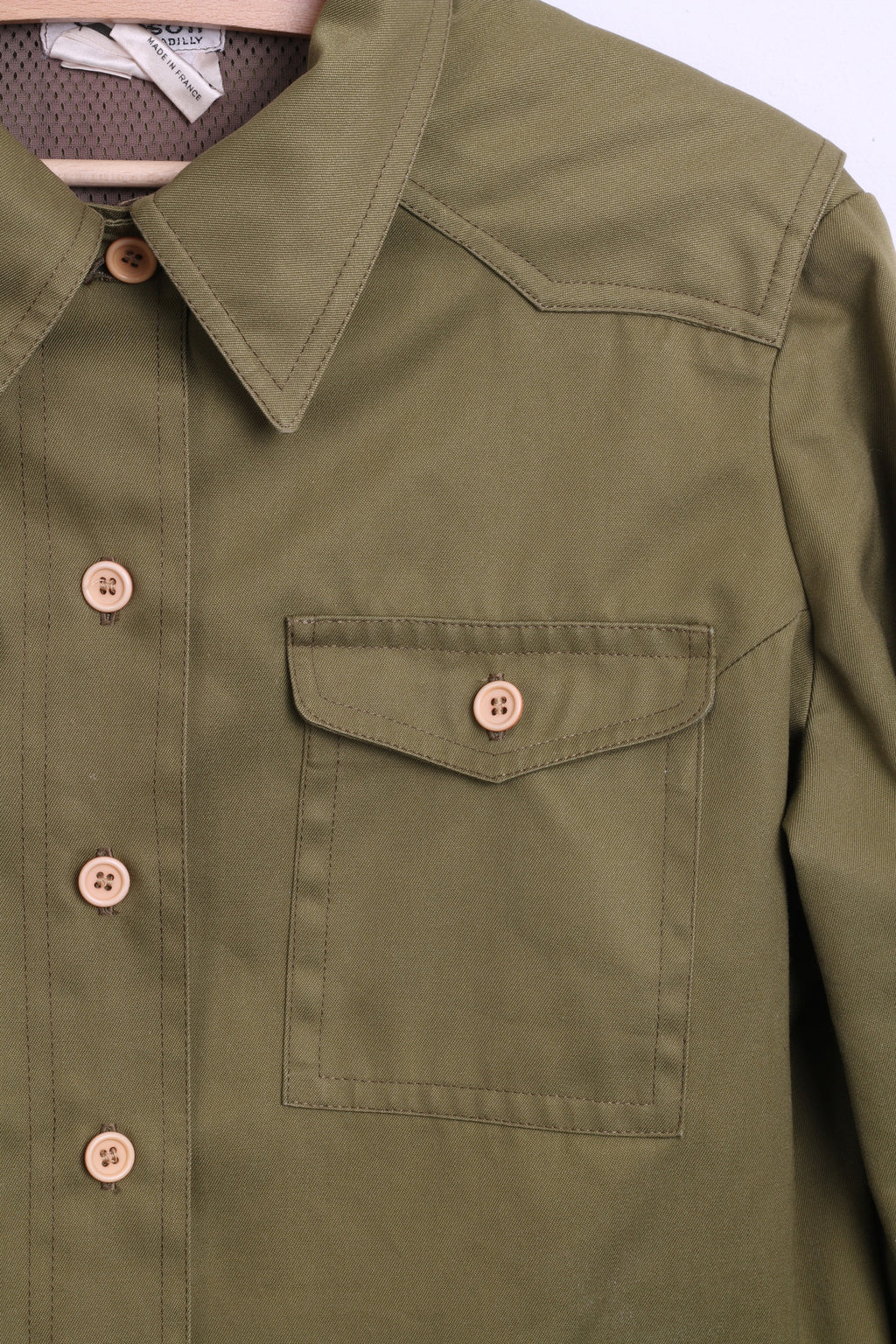 Simpson Womens 48 XL Outdoor Shirt Khaki France Pockets - RetrospectClothes