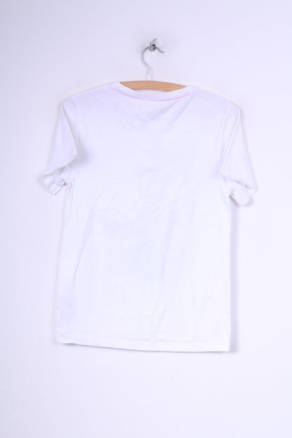 T-shirt Dunnes da donna XS 31/32 grafica bianca per adattarsi al petto Scimmia Alzalo! 