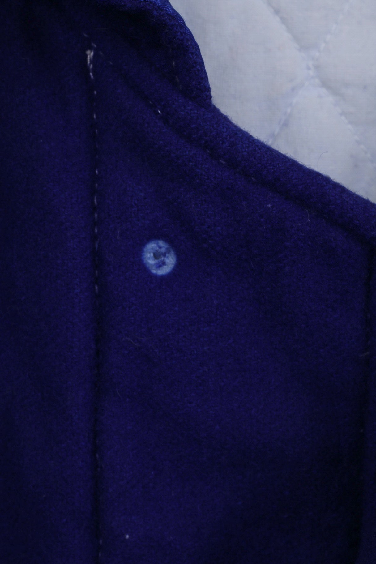 Giubbotto bomber da uomo Pepper M, top vintage da esterno imbottito in misto lana e nylon con cappuccio blu scuro