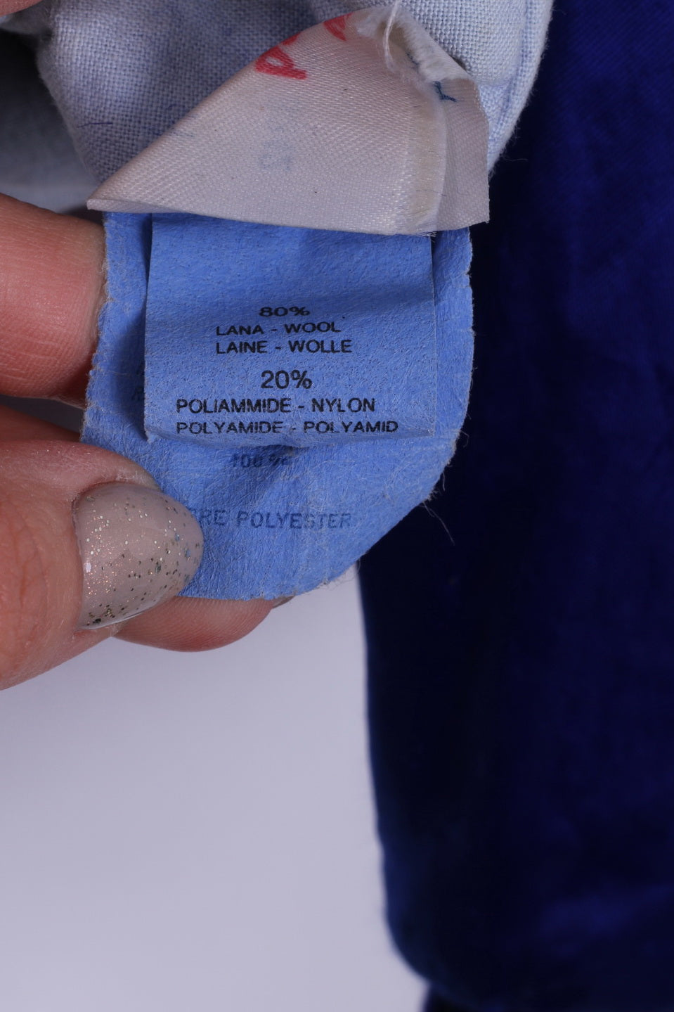 Giubbotto bomber da uomo Pepper M, top vintage da esterno imbottito in misto lana e nylon con cappuccio blu scuro