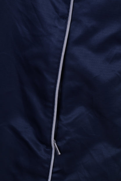 La Gear Manteau 12 S pour femme Bleu marine 100 % nylon brillant à capuche avec fermeture éclair complète