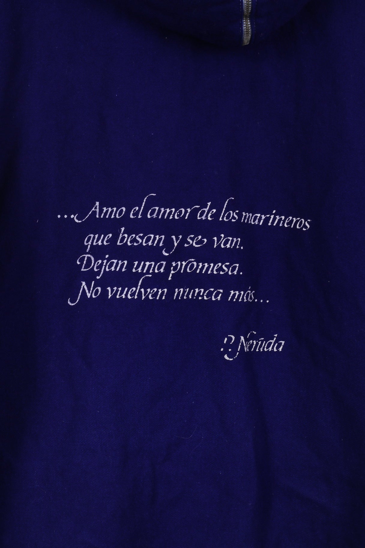 Giubbotto bomber da uomo Pepper M, top vintage da esterno imbottito in misto lana e nylon con cappuccio blu scuro