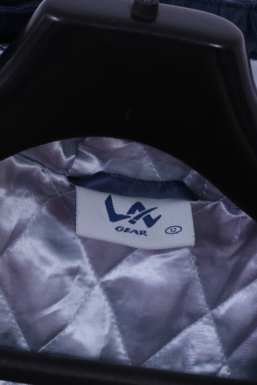 La Gear Womens 12 S Coat Navy 100% Nylon Shiny Hooded Full Zipper Casual Top