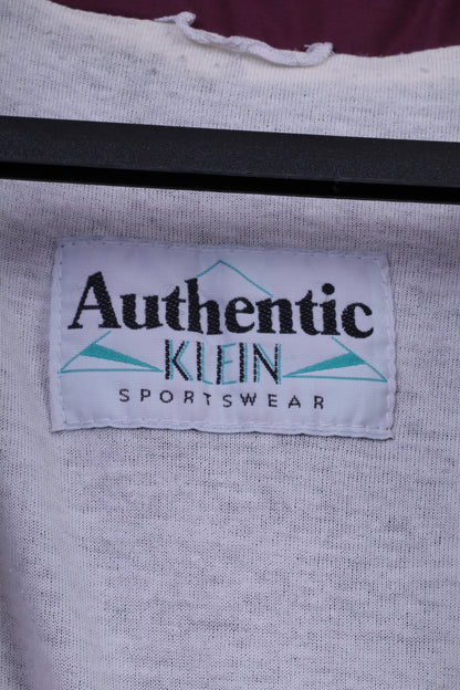 Authentique Klein Sportswear Hommes 54 XL Veste Rétro Marine Abstrait Bomber Zip Up Festival Top