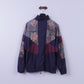 Authentic Klein Sportswear Mens 54 XL Jacket Retro Navy Abstract Bomber Zip Up Festival Top