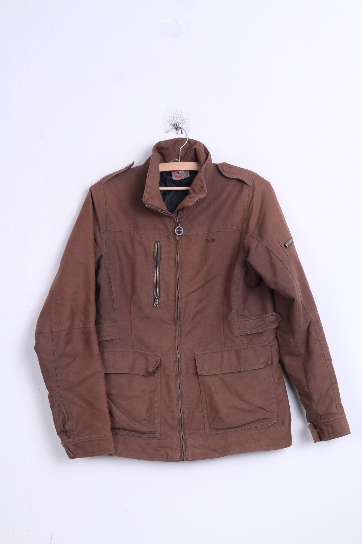 FIVE Womens 38 M Jacket Brown Cotton Padded - RetrospectClothes