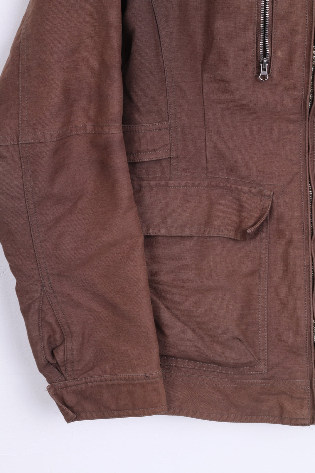 FIVE Womens 38 M Jacket Brown Cotton Padded - RetrospectClothes