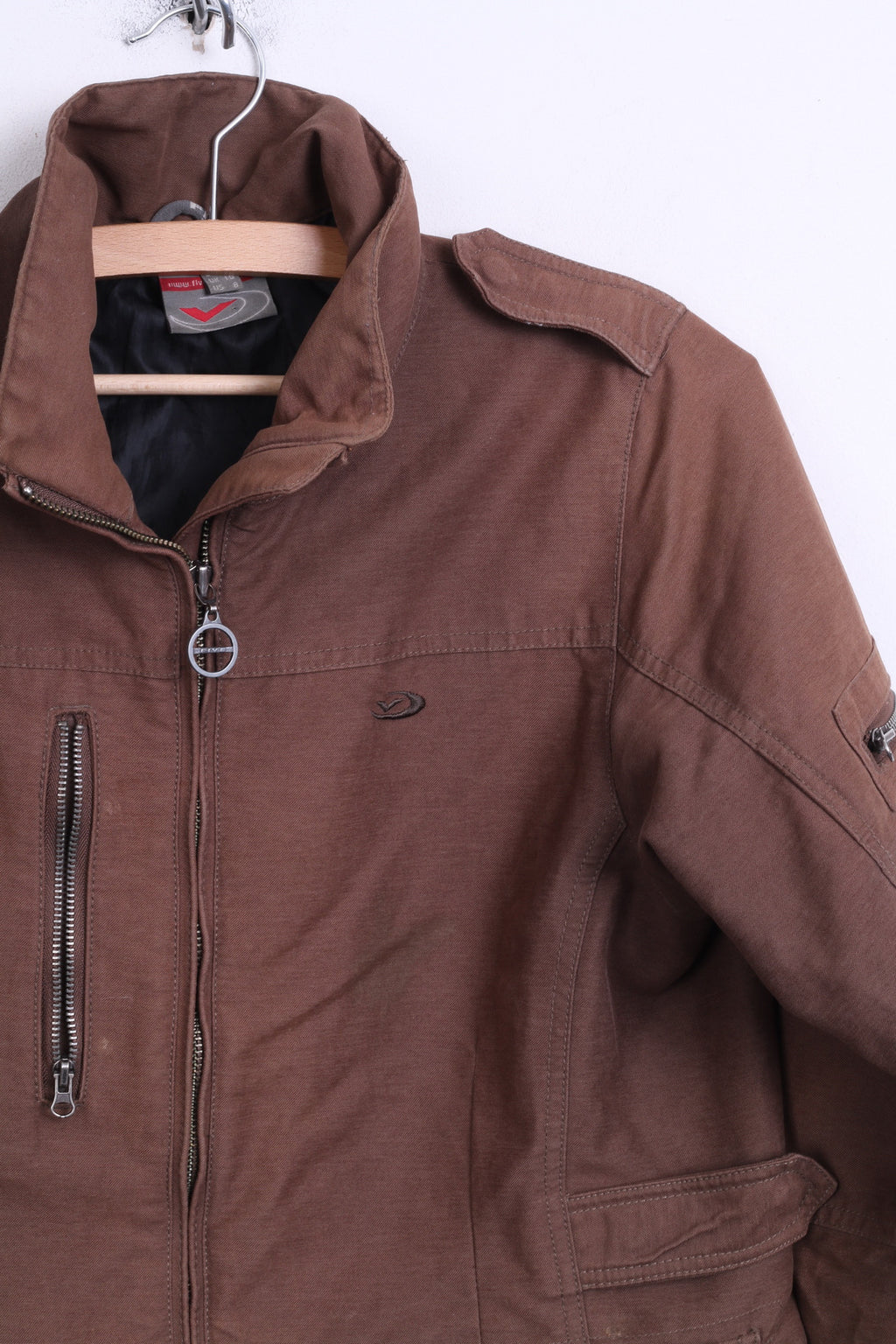 FIVE Womens 38 M Jacket Brown Cotton Padded - RetrospectClothes