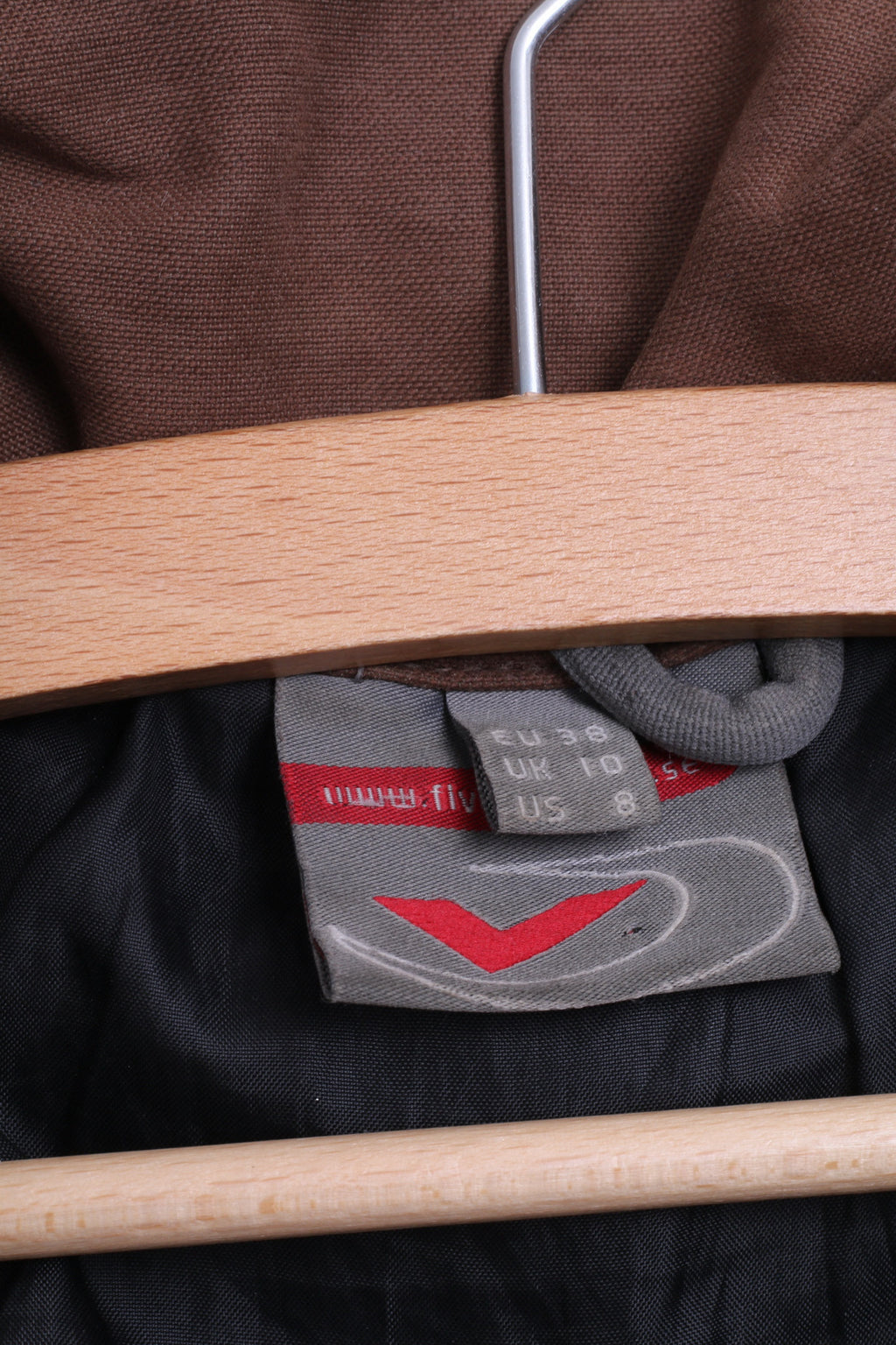 FIVE Womens 38 M Jacket Brown Cotton Padded - RetrospectClothes