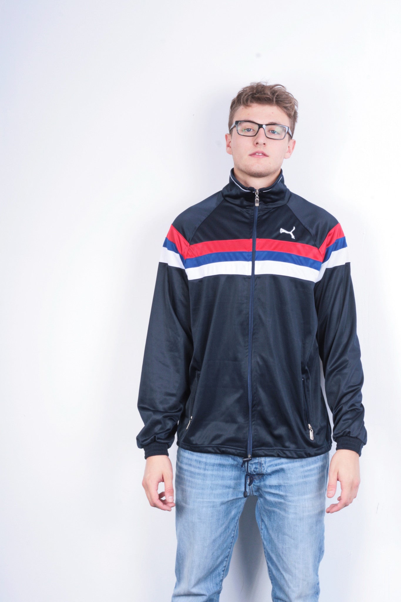 Danuta Mens XL Jacket Tracksuit Top Full Zipper Blue Sport - RetrospectClothes