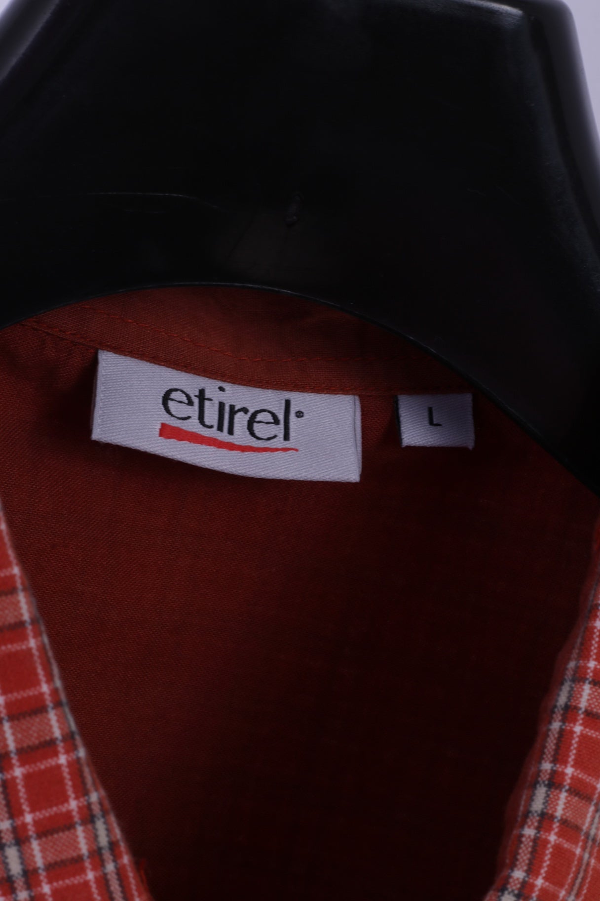 Etirel Chemise décontractée pour homme en coton à carreaux orange avec deux poches et manches courtes pour l'extérieur