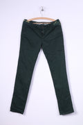 Desigual Rainbow Womens 30 Trousers Green Slim Fit Cotton The Fun