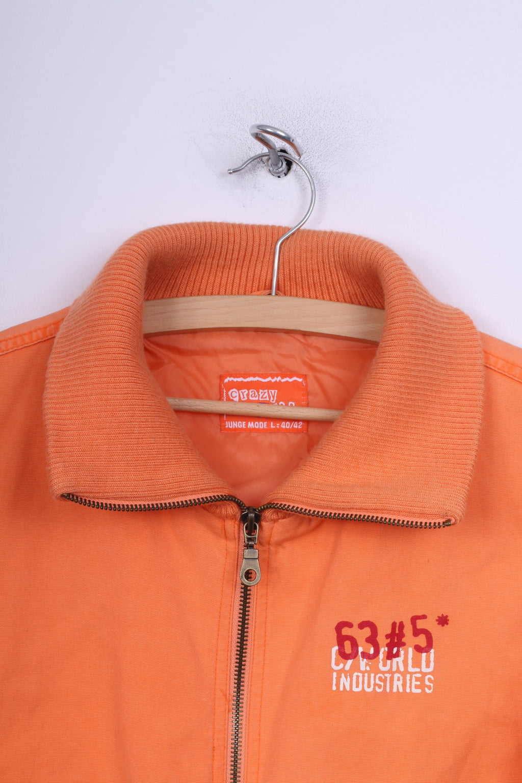 Crazy World Womens L 40/42 Jacket Lightweight Full Zipper Jungle Mode Cotton 2 Pocket Top