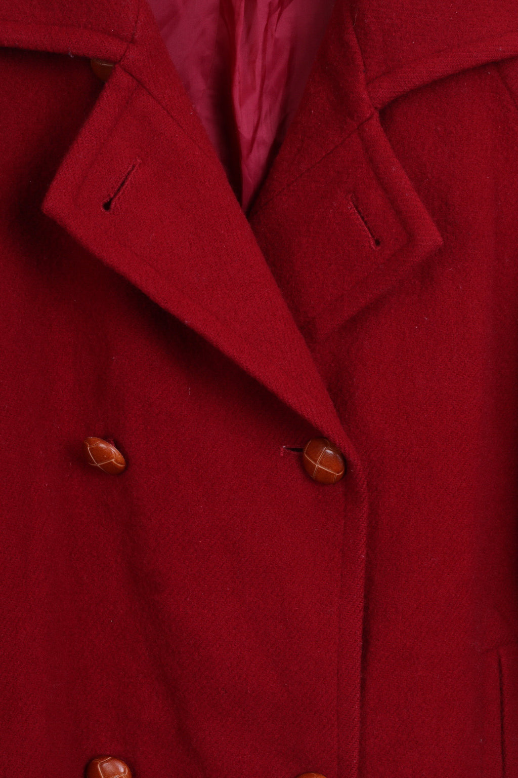 ESSENTIALS Womens 16 XL Jacket Coat Wool Double Breasted Red - RetrospectClothes