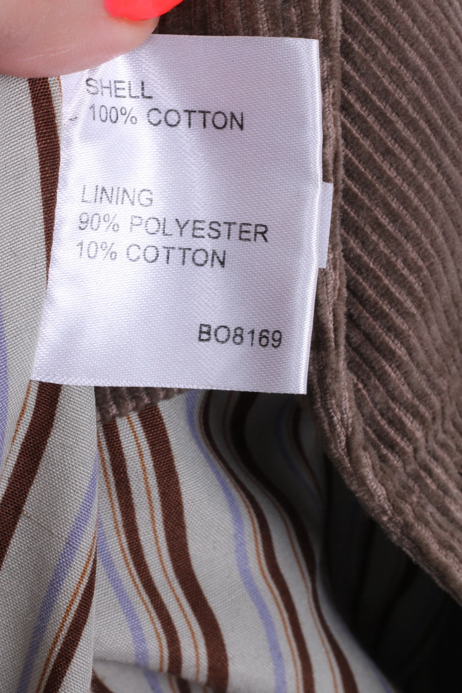 Le Shark Veste XL pour homme en velours côtelé marron avec épaulettes en coton simple boutonnage