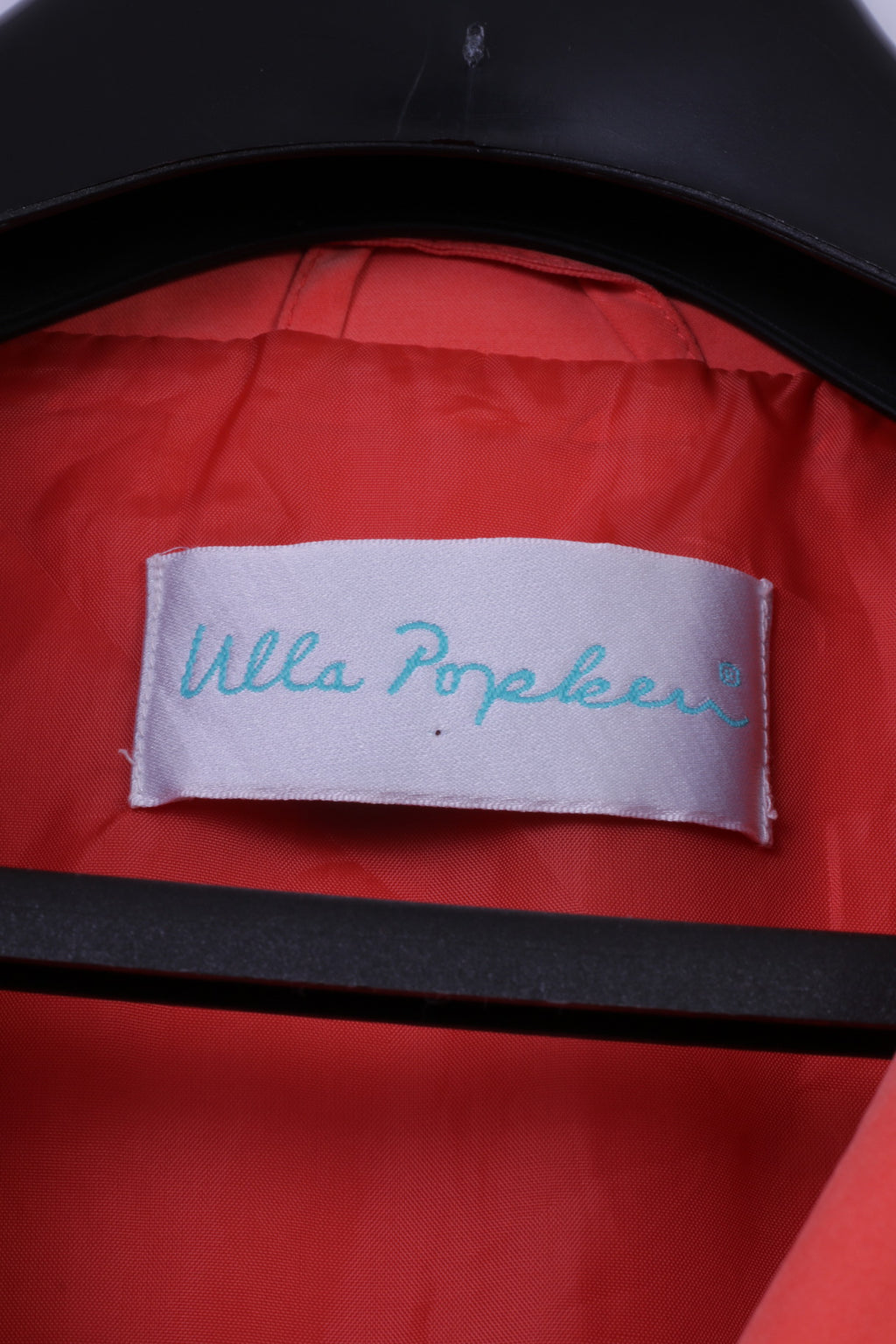 Ulla Popkeen Womens 56 30 3XL Coat Peach Lightweight Classic Buttoned Shoulder Pads