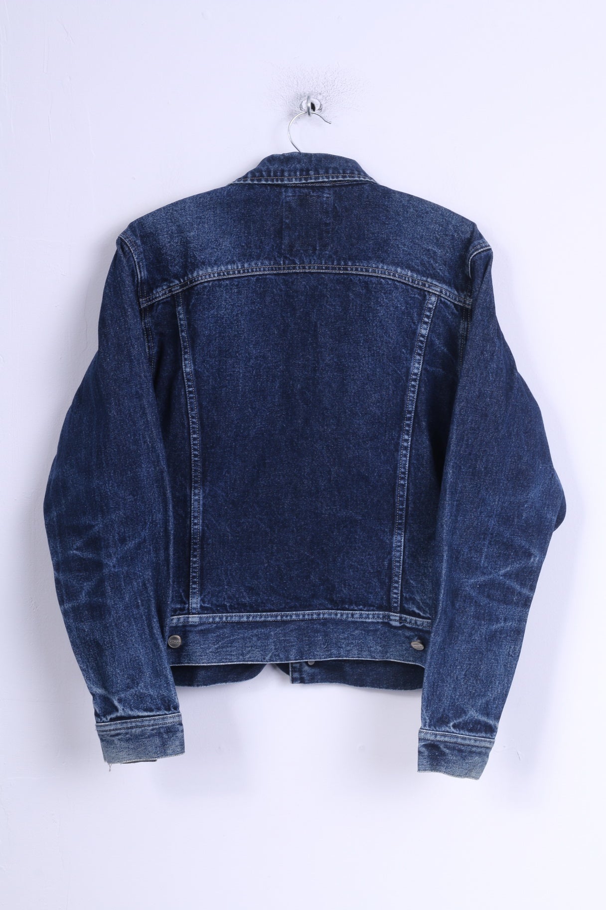 SMOG Womens M Denim Jacket Dark Blue Jeans Cotton Fitted