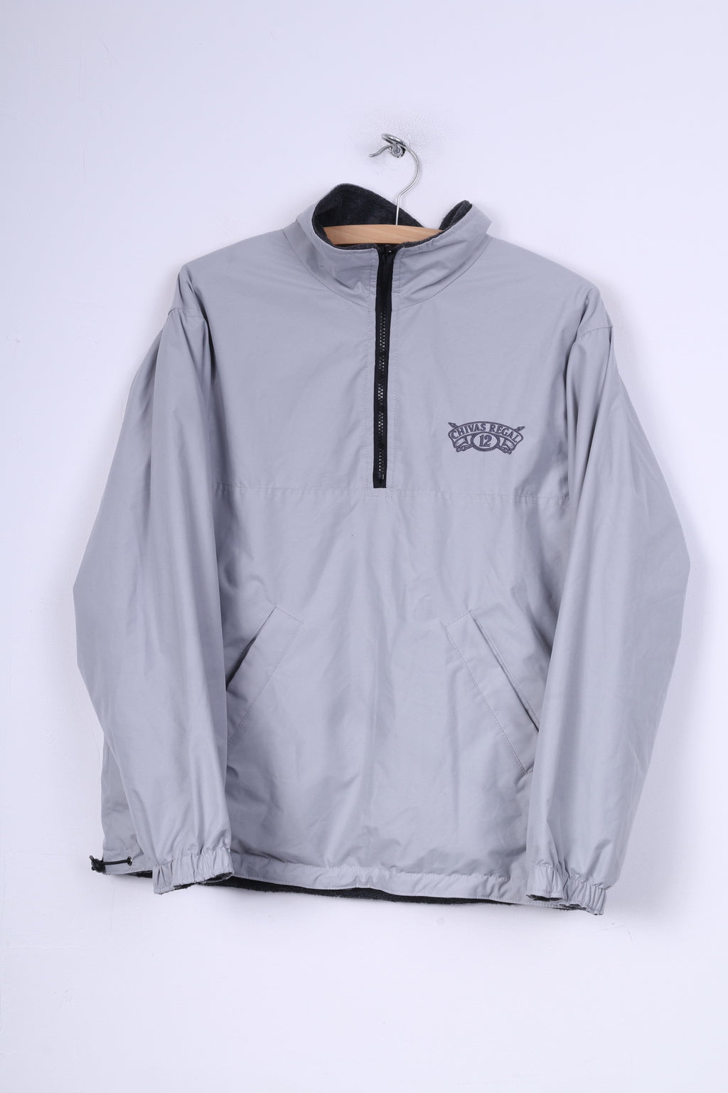 Chiavas Regal 12 Veste S réversible pour homme Gris Col zippé Polaire Poches extérieures 