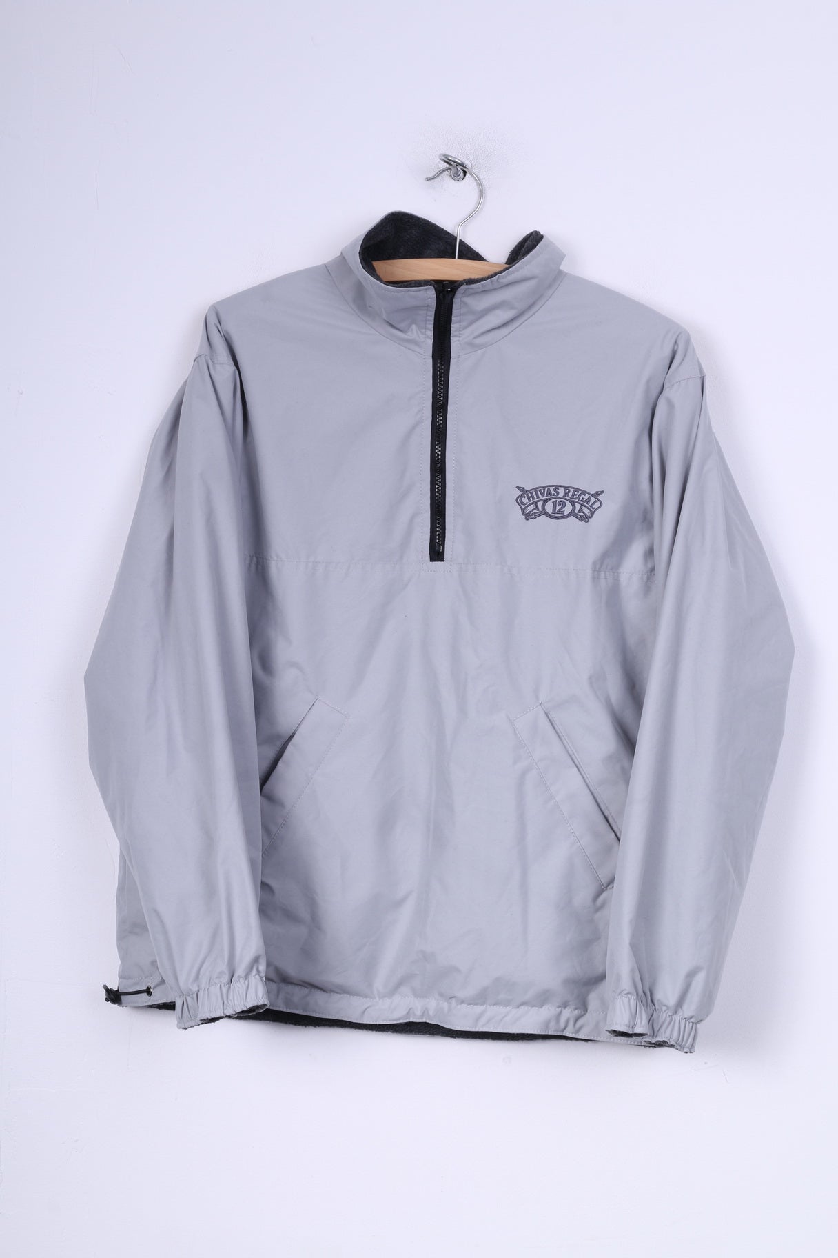 Chiavas Regal 12 Veste S réversible pour homme Gris Col zippé Polaire Poches extérieures 