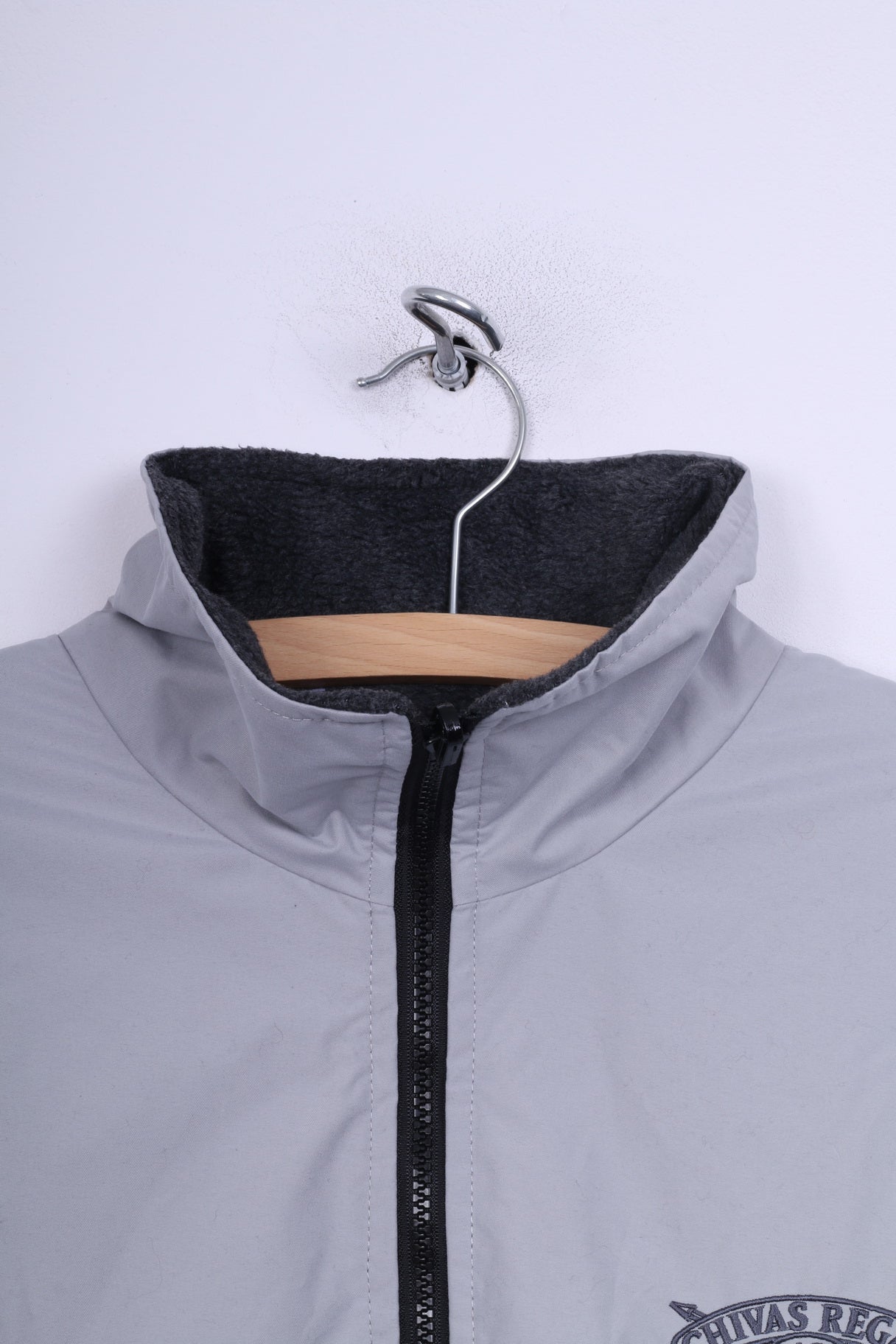 Chiavas Regal 12 Veste S réversible pour homme Gris Col zippé Polaire Poches extérieures 