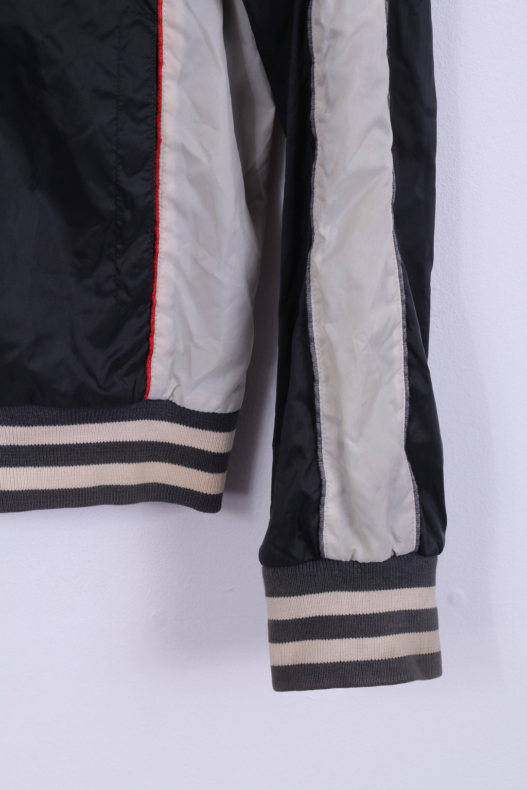 Soviet Jeans Men L Jacket Black Nylon Full Zipper Beyond Jeans Light Top