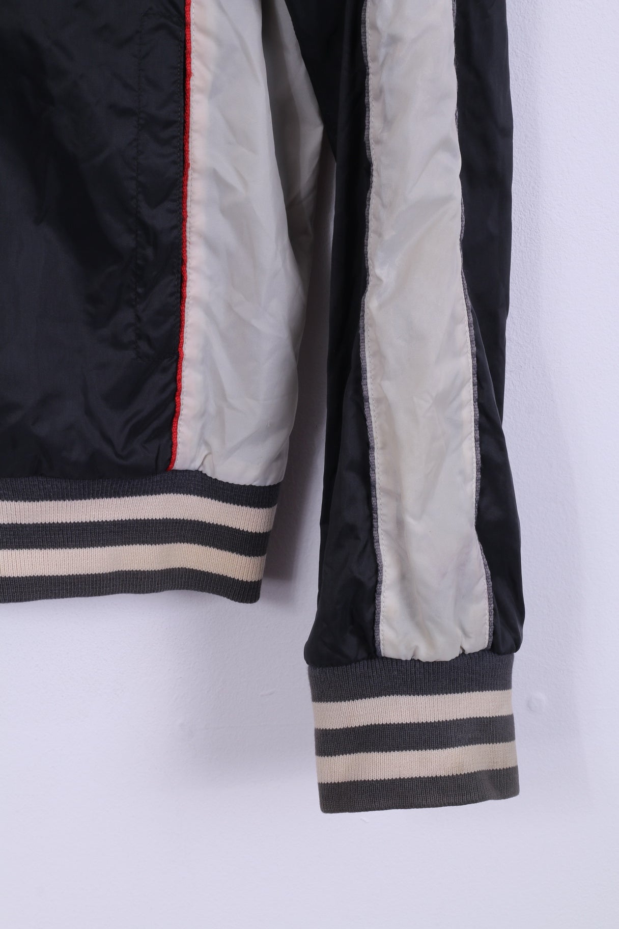 Soviet Jeans Men L Jacket Black Nylon Full Zipper Beyond Jeans Light Top