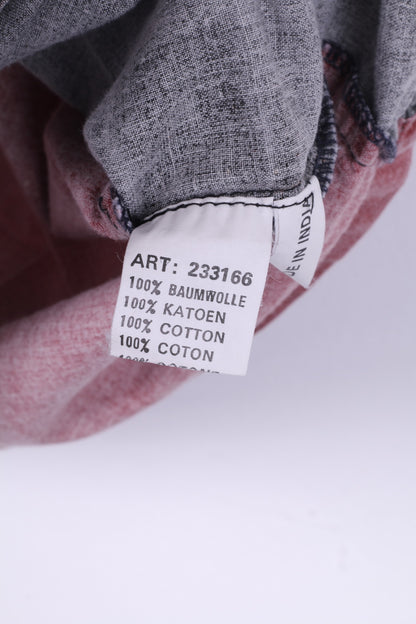 Ariozona Jeans Chemise décontractée pour homme Gris rouge à manches courtes en coton Style américain 