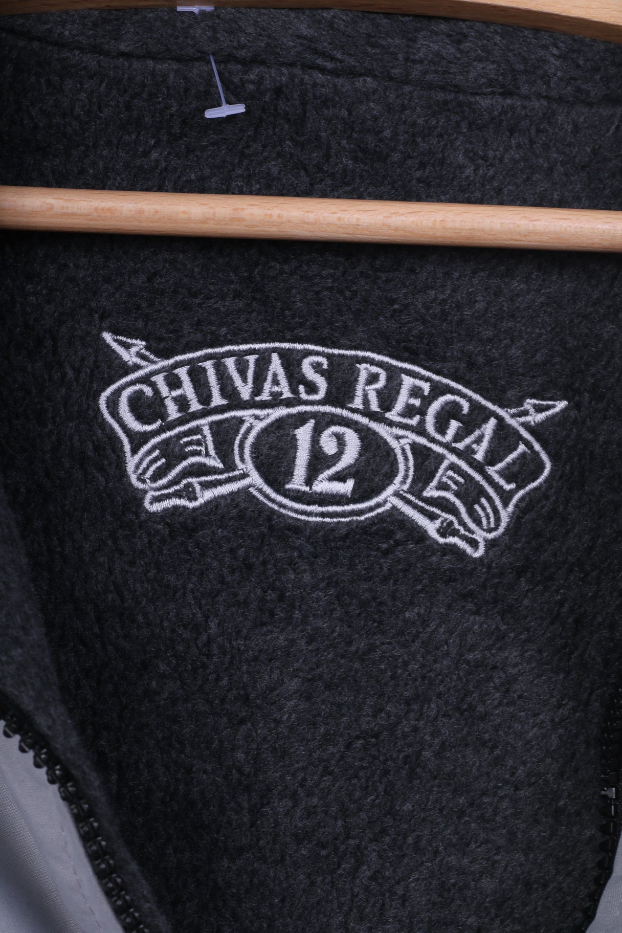 Chiavas Regal 12 Veste S réversible pour homme Gris Col zippé Polaire Poches extérieures 