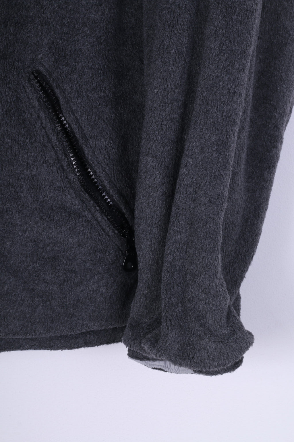 Chiavas Regal 12 Veste S réversible pour homme Gris Col zippé Polaire Poches extérieures 