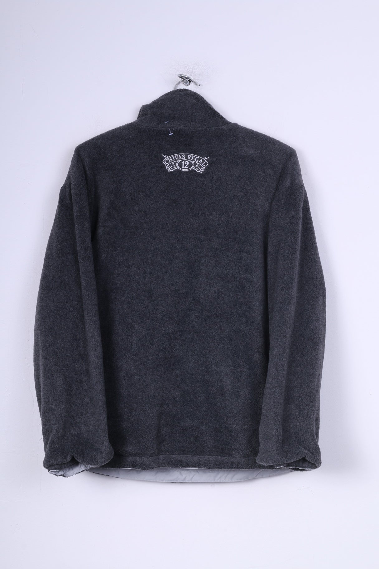 Chiavas Regal 12 Veste S réversible pour homme Gris Col zippé Polaire Poches extérieures 