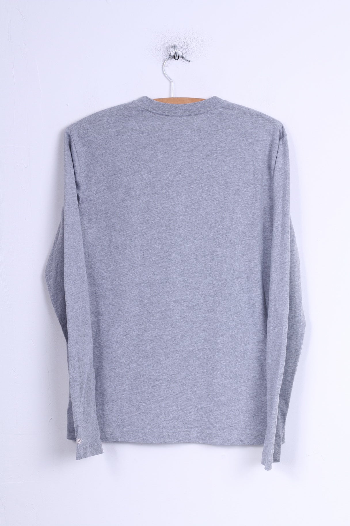 Camicia da uomo a maniche lunghe Penguin S in cotone grigio girocollo