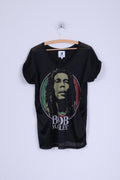 Zion Rootswear Atmosphere Womens 10 M Shirt Black Bob Marley Mesh V Neck
