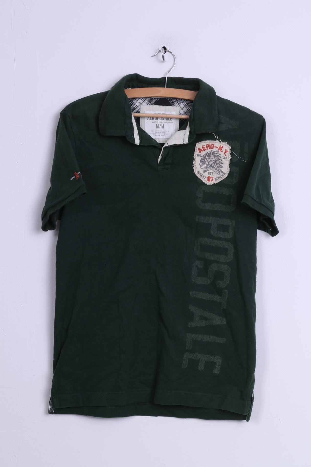 AEROPOSTALE Mens M Polo Shirt Green Cotton Short Sleeve