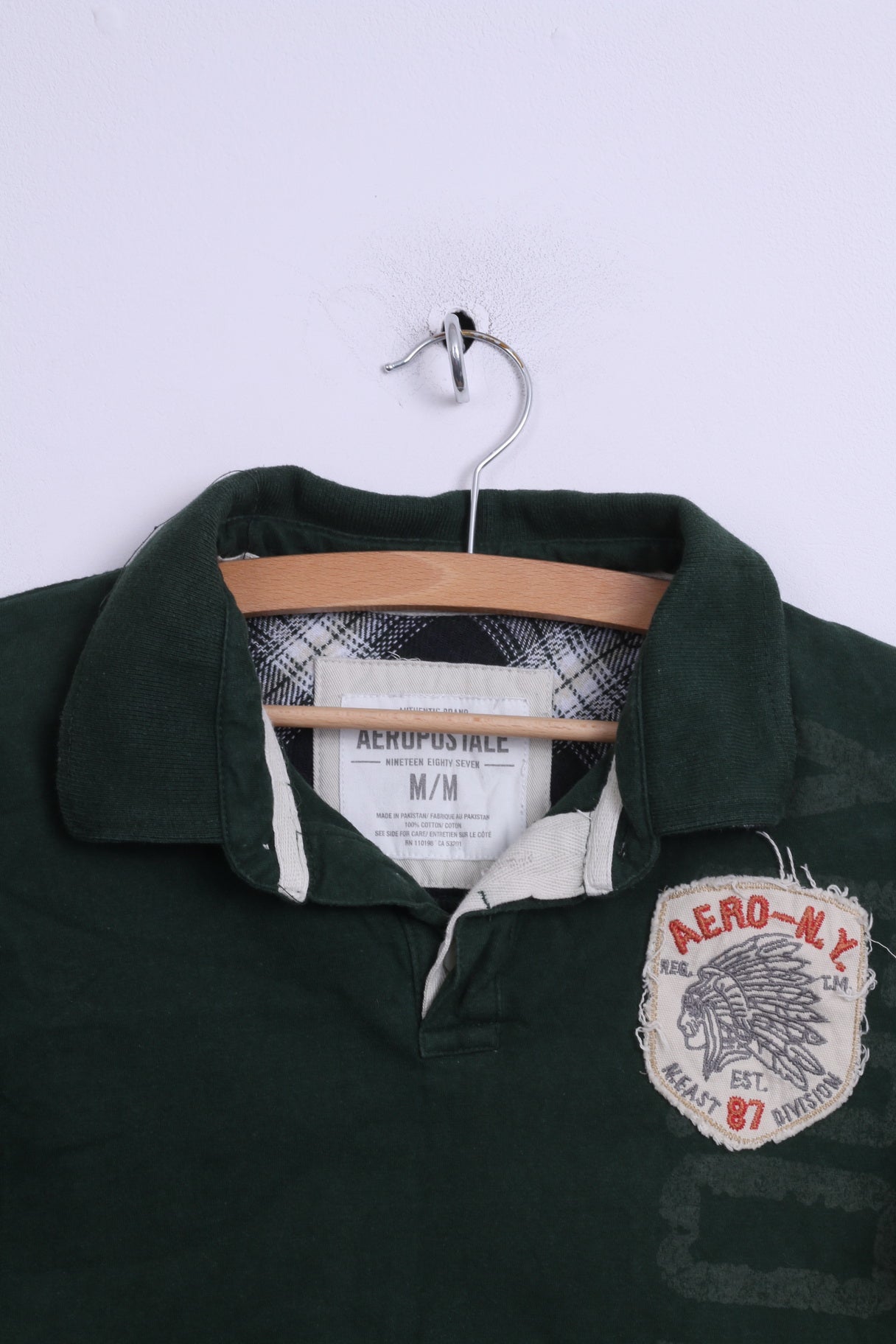 AEROPOSTALE Mens M Polo Shirt Green Cotton Short Sleeve