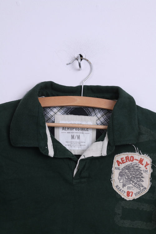 AEROPOSTALE Mens M Polo Shirt Green Cotton Short Sleeve