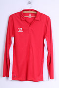 Warrior Mens XL Polo Shirt Red White Unleash Hell Long Sleeve Jersey