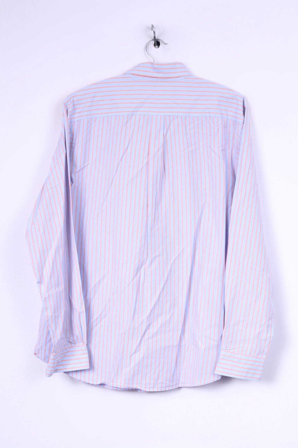 Dockers Mens L Casual Shirt Long Sleeve Blue Striped Modern Classic