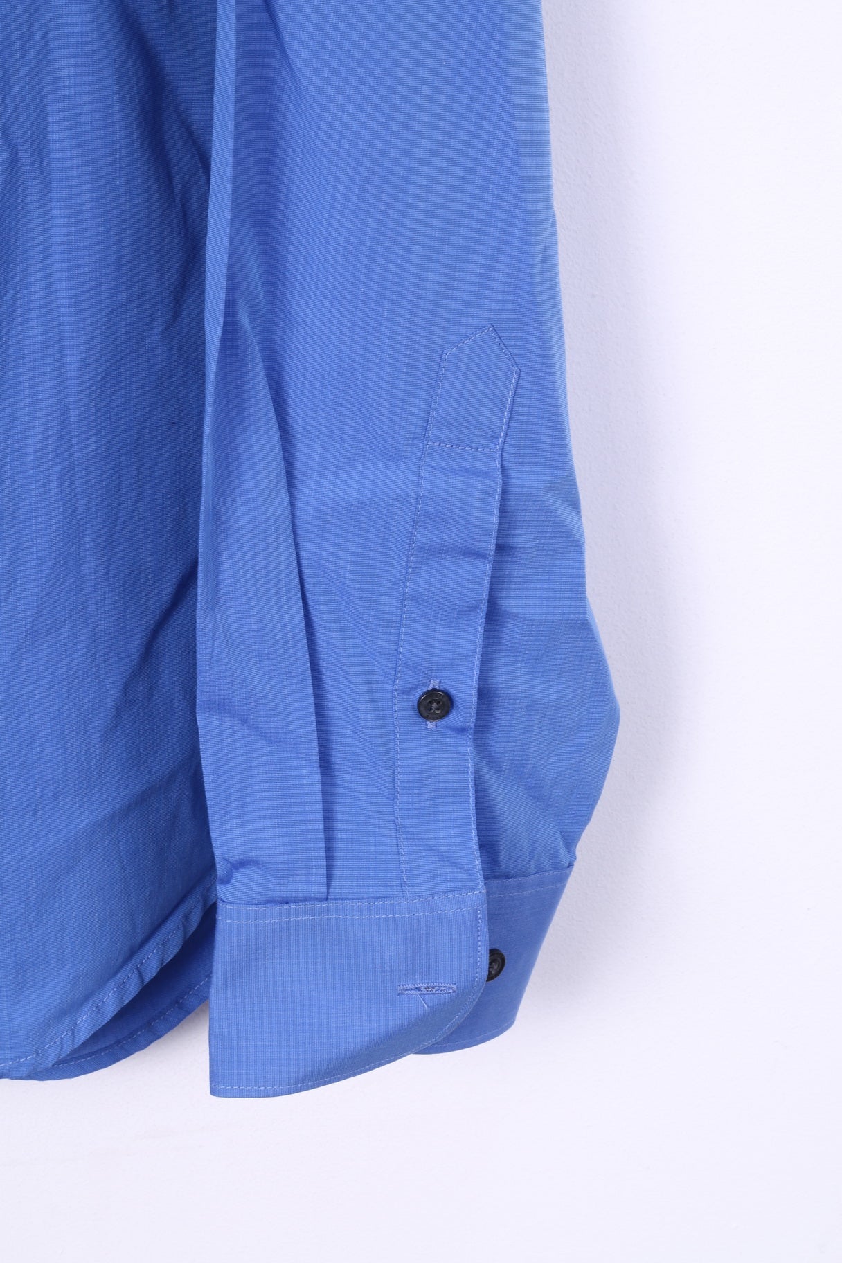 Perry Ellis Mens 2XL Casual Shirt Blue Cotton Long Sleeve