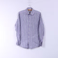 Thomas Pink Men 15.5 39 S/M Casual Shirt Pink Striped Slim Fit Cotton Long Sleeve Top