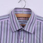 Thomas Pink Men 15.5 39 S/M Casual Shirt Pink Striped Slim Fit Cotton Long Sleeve Top
