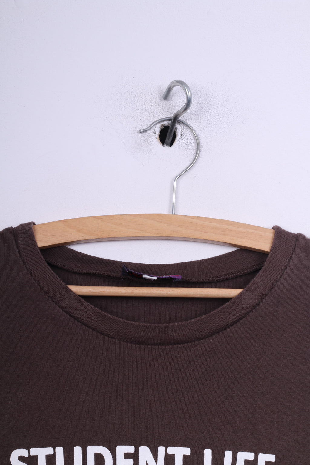 London Calling T-shirt da uomo M grafica Student Life Marrone Top divertente 