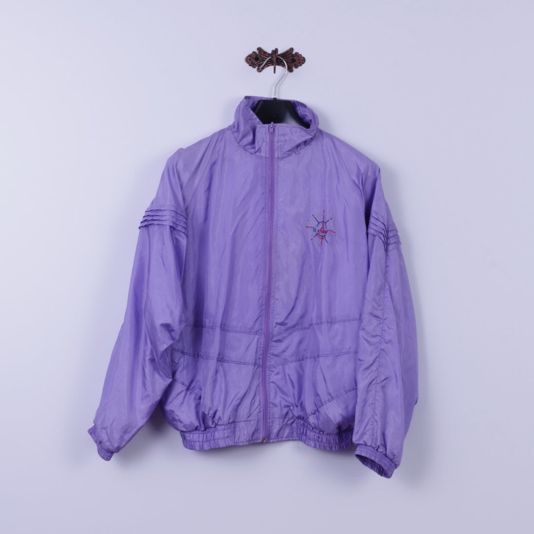 Johny Jordans Womens S Tracksuit Vintahe Purple Shiny Retro Nylon Sportswear Set