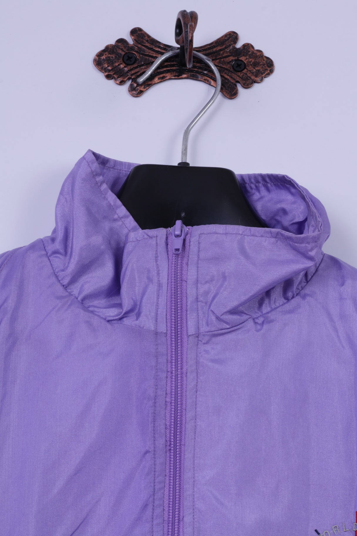 Johny Jordans Womens S Tracksuit Vintahe Purple Shiny Retro Nylon Sportswear Set