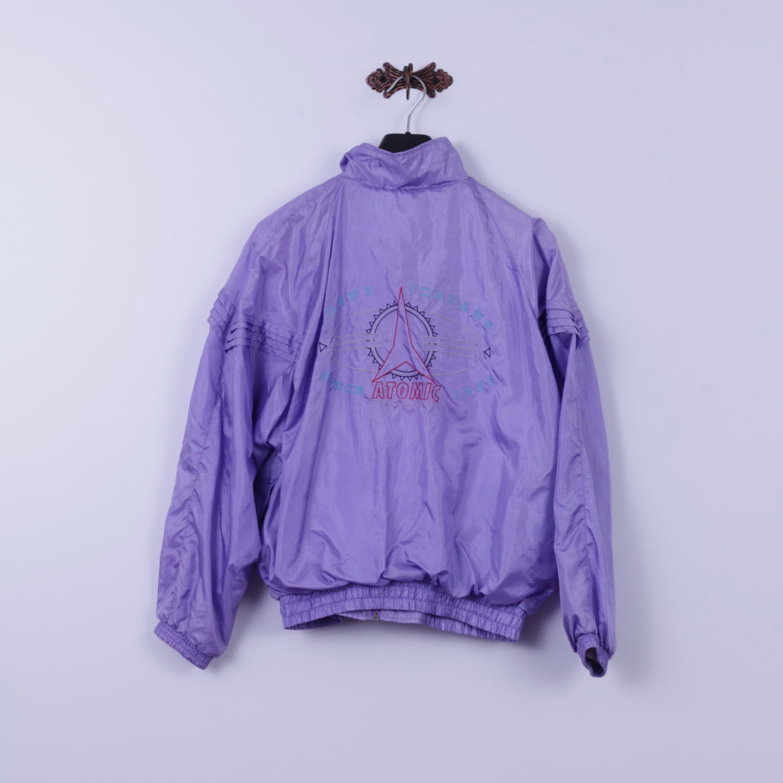 Johny Jordans Womens S Tracksuit Vintahe Purple Shiny Retro Nylon Sportswear Set