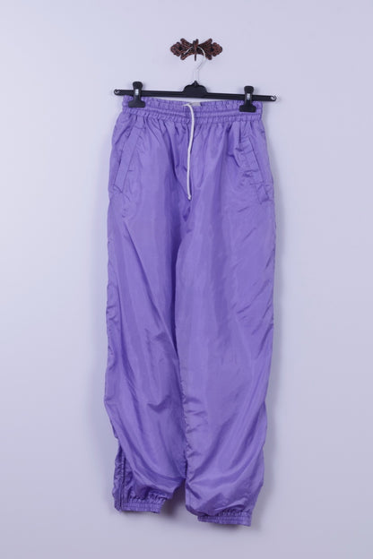Johny Jordans Womens S Tracksuit Vintahe Purple Shiny Retro Nylon Sportswear Set
