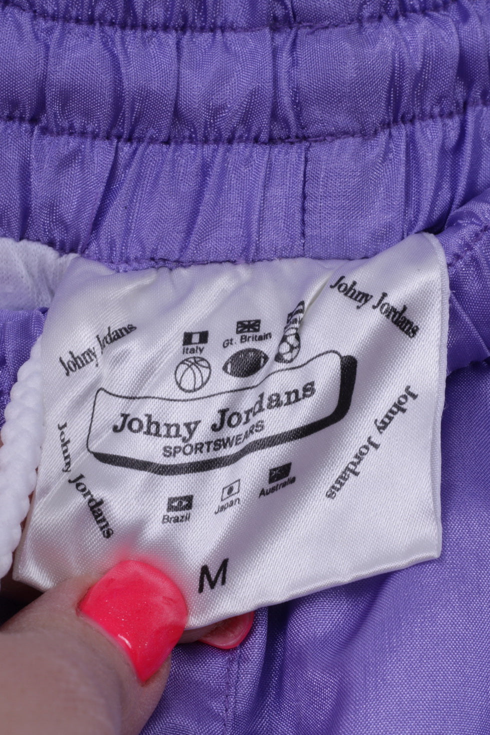 Johny Jordans Womens S Tracksuit Vintahe Purple Shiny Retro Nylon Sportswear Set